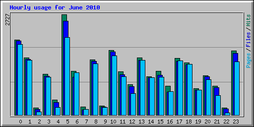 Hourly usage for June 2010