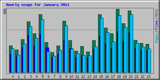 Hourly usage for January 2011