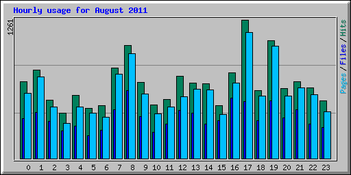 Hourly usage for August 2011